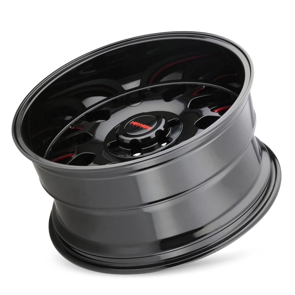 Mayhem Tripwire 8110 Gloss Black Wheel with Prism Red Accents 20x10 MAYHEM TRIPWIRE BLACK W/ PRISM RED 20X10 6-135/6-139.7 -19MM 106MM thumbnail 2