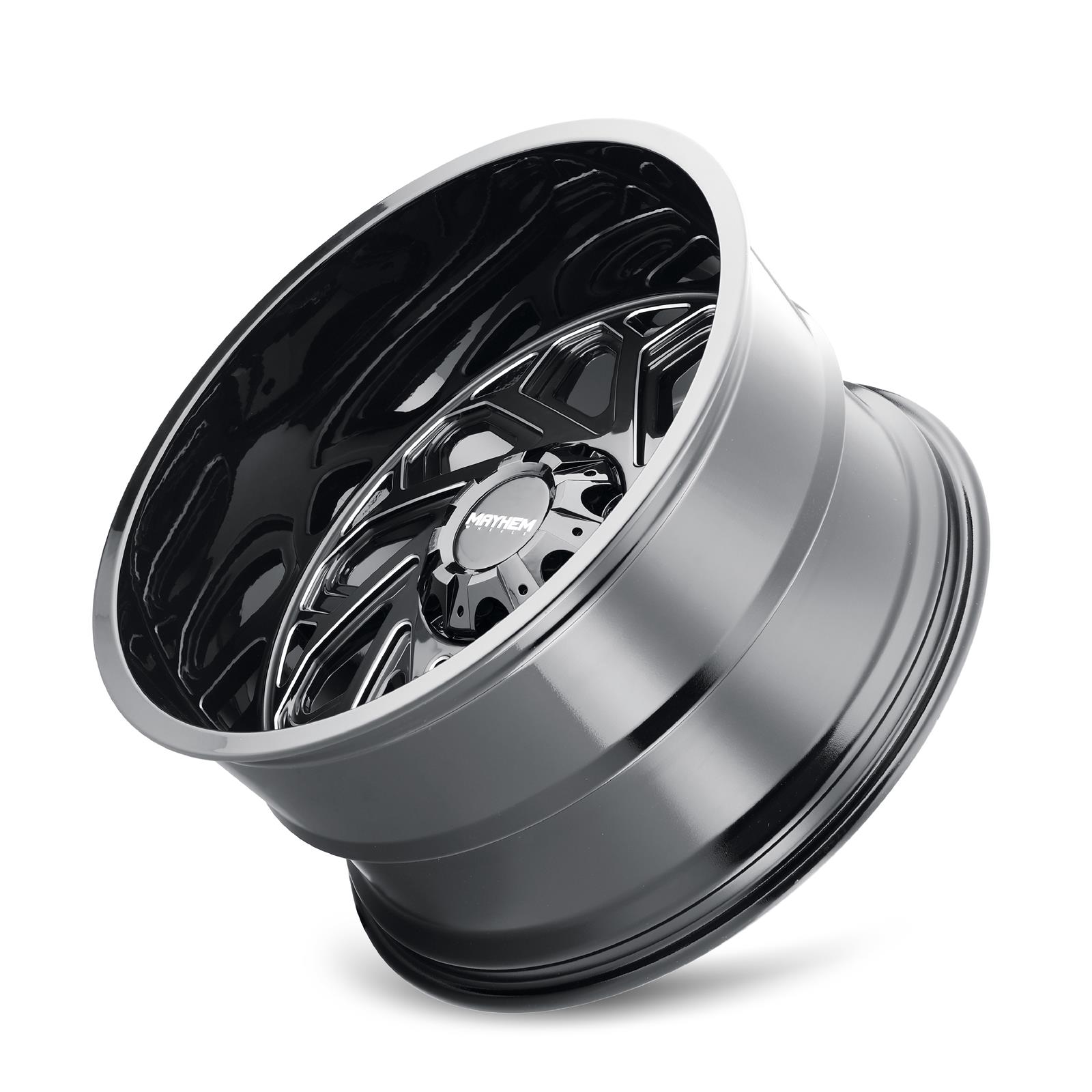 Mayhem Essex 8112 Gloss Black Wheels with Milled Accents 20x10 MAYHEM ESSEX GLOSS BLACK/MILLED SPOKES 20X10 8-170 -19MM 125.2MM thumbnail 3