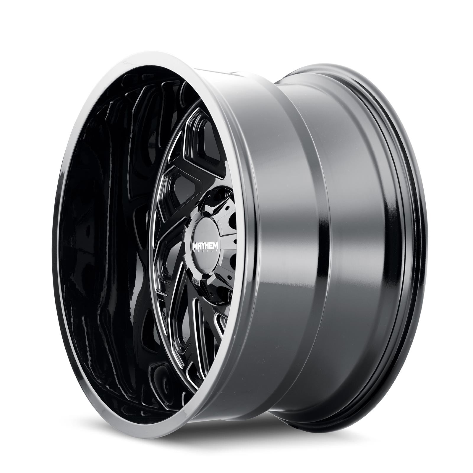 Mayhem Essex 8112 Gloss Black Wheels with Milled Accents 20x10 MAYHEM ESSEX GLOSS BLACK/MILLED SPOKES 20X10 8-170 -19MM 125.2MM thumbnail 2