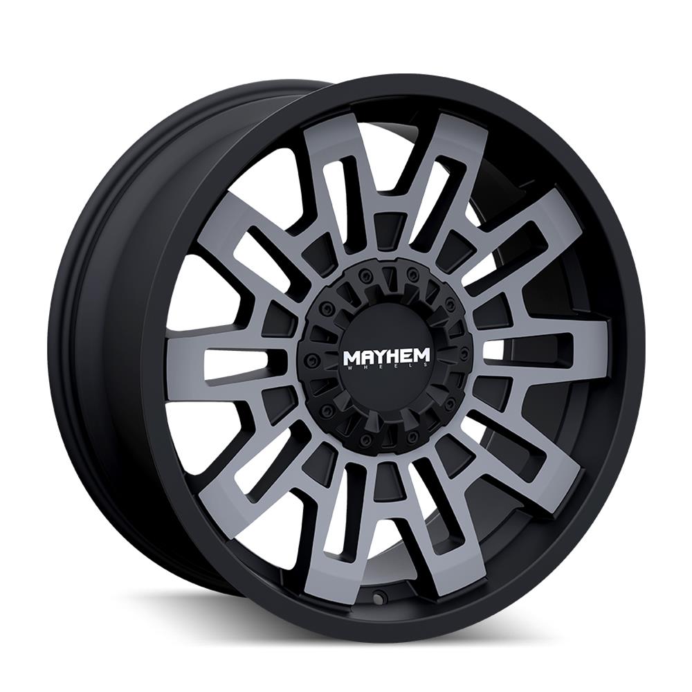 Mayhem Cortex 8113 Matte Black Wheels with Dark Tint 20x10 MAYHEM CORTEX MATTE BLACK W/MACHINED DART TINT 20X10 8-165.1 -19MM 125.2MM