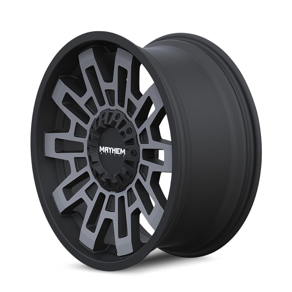 Mayhem Cortex 8113 Matte Black Wheels with Dark Tint 20x10 MAYHEM CORTEX MATTE BLACK W/MACHINED DART TINT 20X10 8-165.1 -19MM 125.2MM thumbnail 3