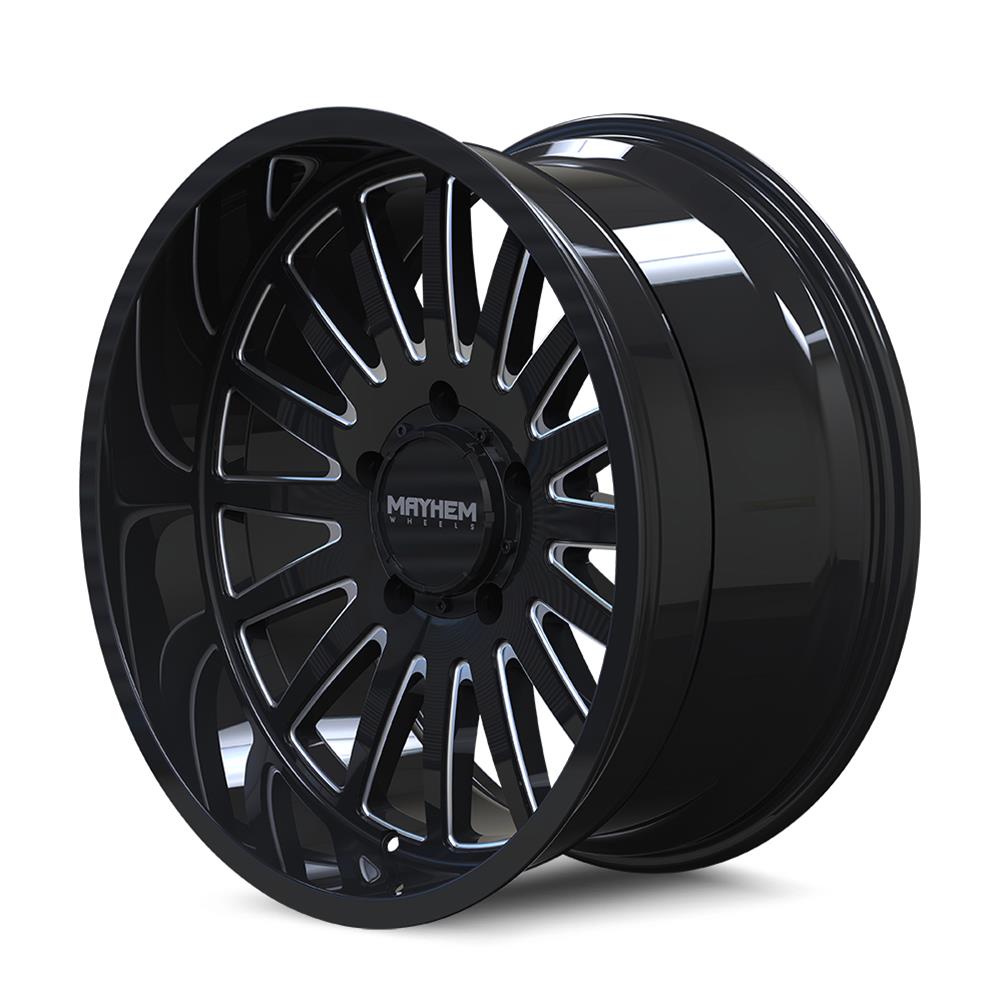 Mayhem Utopia 8114 Gloss Black Wheels with Milled Accents 20x9 MAYHEM UTOPIA GLOSS BLACK/MILLED 20X9 8-180 0MM 124.2MM thumbnail 2