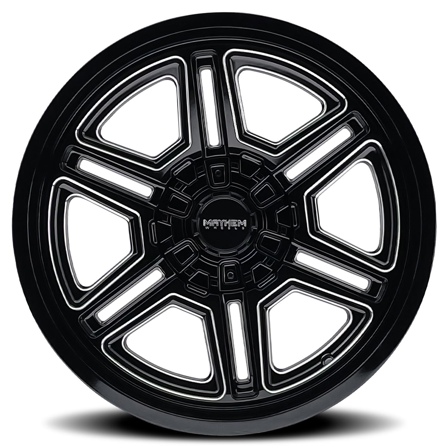 Mayhem Hermosa 8117 Gloss Black Wheels with Milled Accents 20x12 MAYHEM HERMOSA BLACK MILLED 20X12 8-170 -44MM 125.2MM thumbnail 2