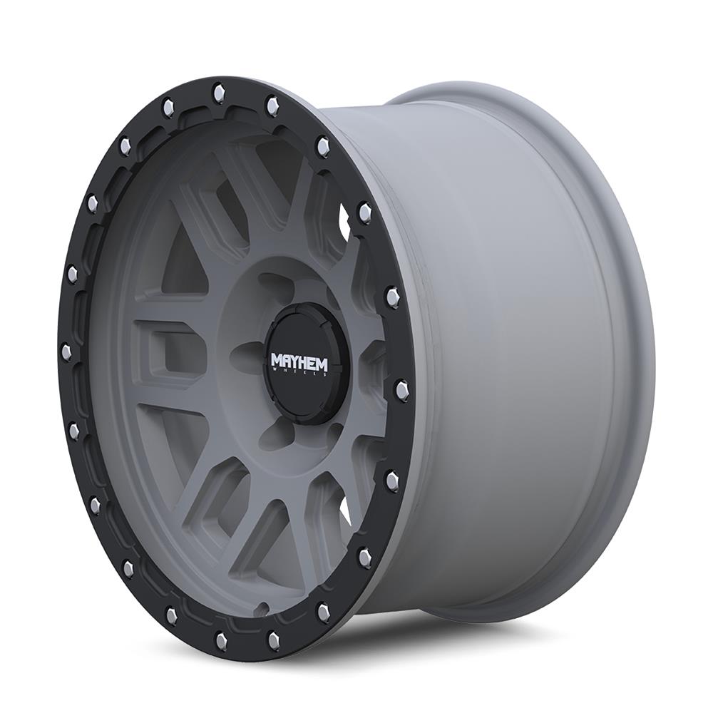 Mayhem Delta 8304 Matte Gunmetal Wheels with Black Rings 17x9 Wheel, 8304, 17 in. x 9 in., Aluminum, Matte, Gunmetal, 5.00 in. Backspace, 3.43 in. Center Bore, 0.00mm, 6 x 135mm, Each thumbnail 3