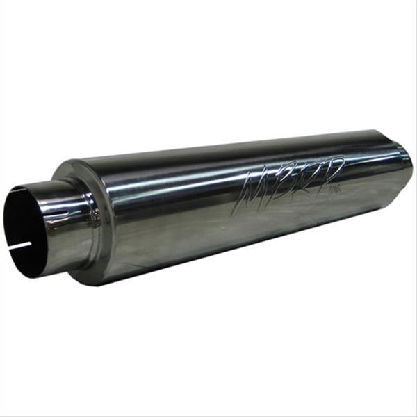 MBRP XP Series 409 Stainless Steel 3 Inch Muffler GP192107 Muffler, 3.00 in. Center Inlet, 2.50 in. Dual Outlet, 30.00 in. Overall length, Chamber, Round, Steel, Universal, Each