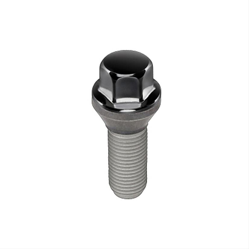 McGard Hex Lug Bolt (Cone Seat) M12X1.25 / 17mm Hex / 22.0mm Shank Length (Box of 50) - Black