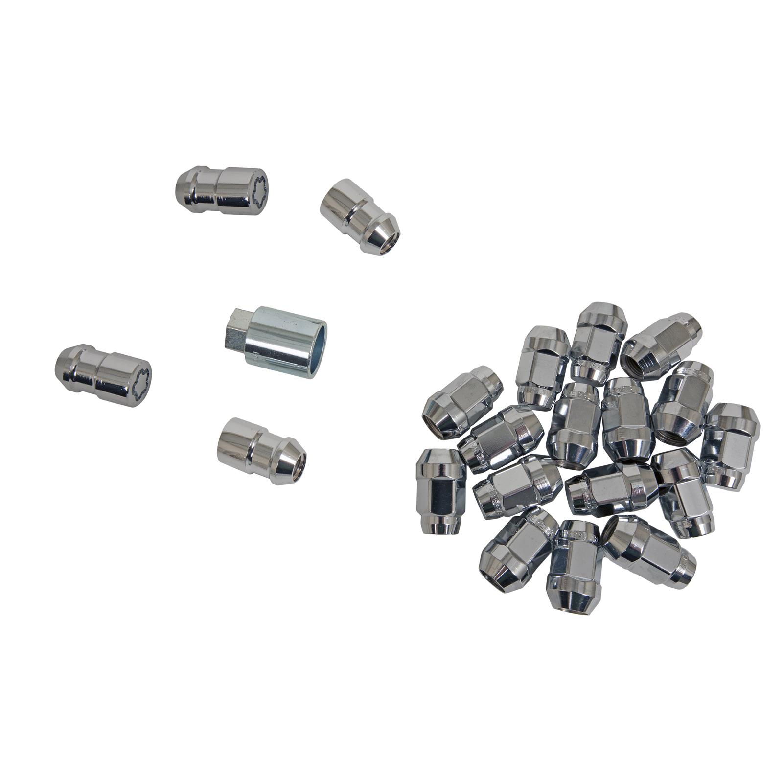 McGard 5 Lug Hex Install Kit w/Locks (Cone Seat Nut / Bulge) 1/2-20 / 3/4 Hex / 1.45in. L - Chrome