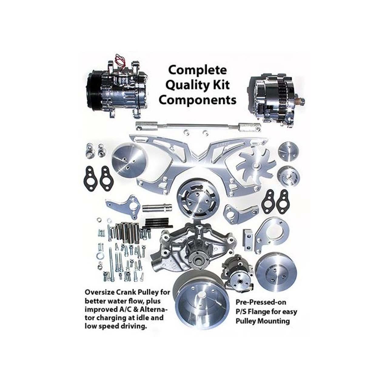 March Performance Pulley Kit BBC Style Alternator A/C with P/S March Performance Pulley Kit BBC Style Alternator A/C with P/S
