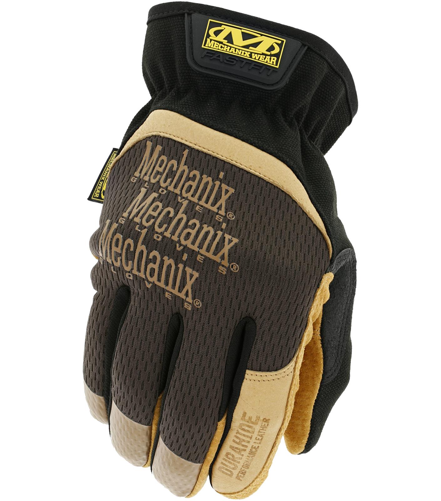 Mechanix Wear FastFit Durahide Work Gloves LFF-75-011 Gloves, Wear, FastFit, Durahide, Leather Gloves, X-Large, Tan/Brown, Black, Pair