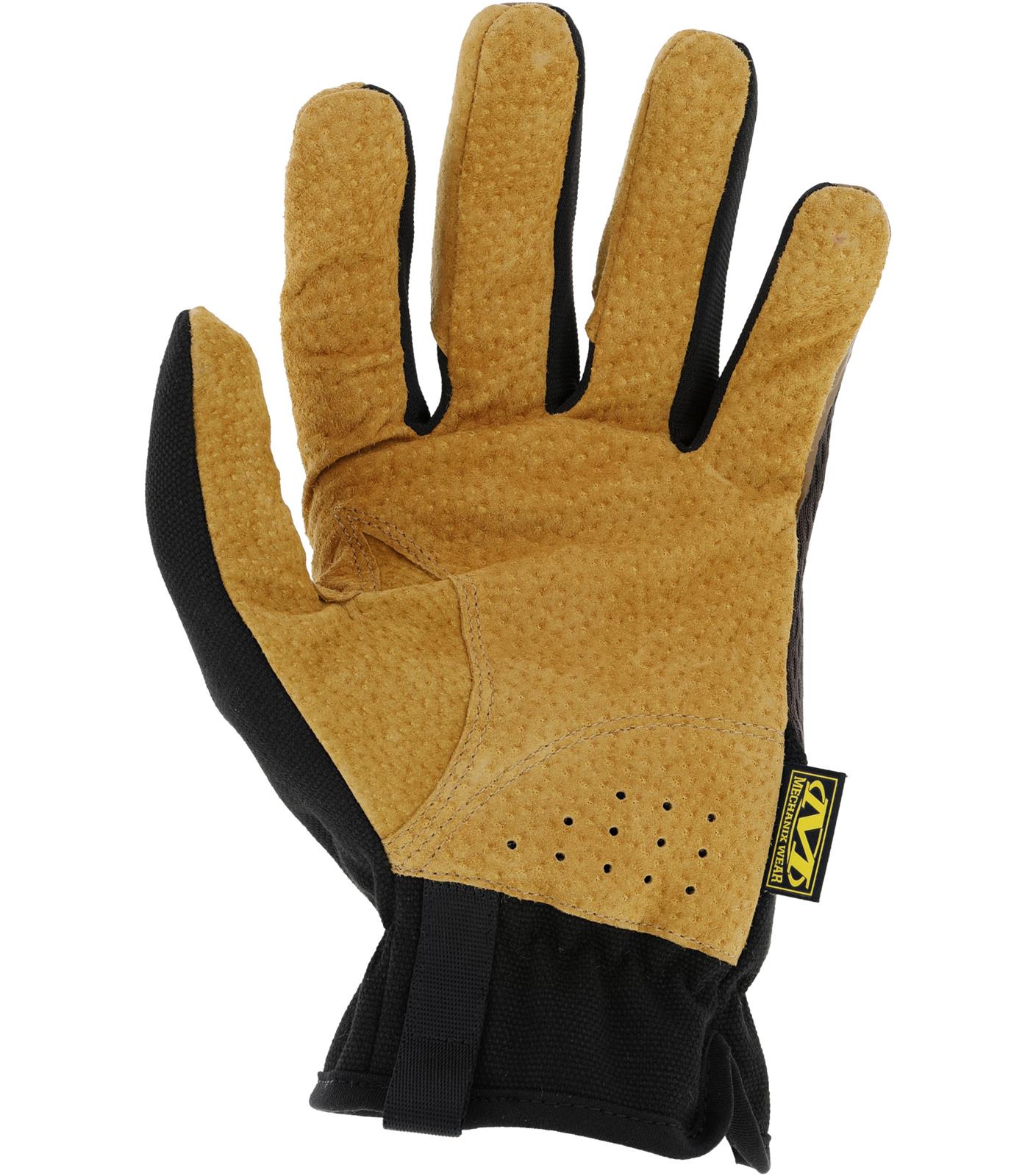 Mechanix Wear FastFit Durahide Work Gloves LFF-75-011 Gloves, Wear, FastFit, Durahide, Leather Gloves, X-Large, Tan/Brown, Black, Pair thumbnail 2