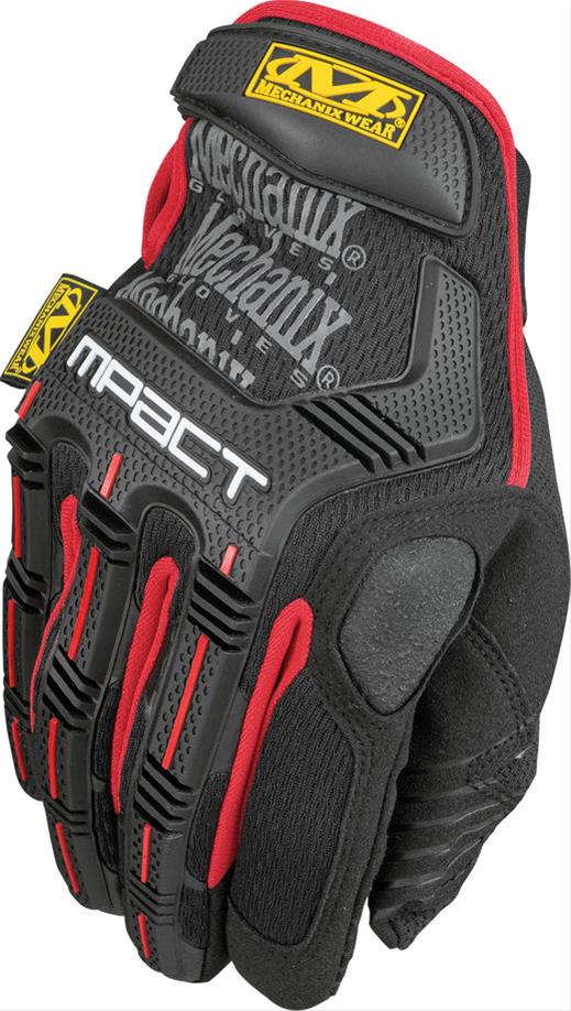 Mechanix Wear M-Pact Gloves MPT-52-010 Gloves, M-Pact, Synthetic Leather, 2-Layer , Black/Red, Large, Pair thumbnail 3