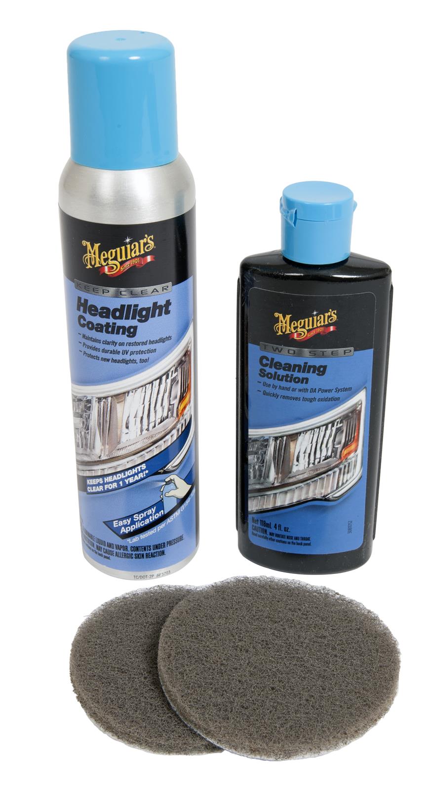 Meguiars Two Step Headlight Restoration Kit, Restores Headlights to Clear  Finish