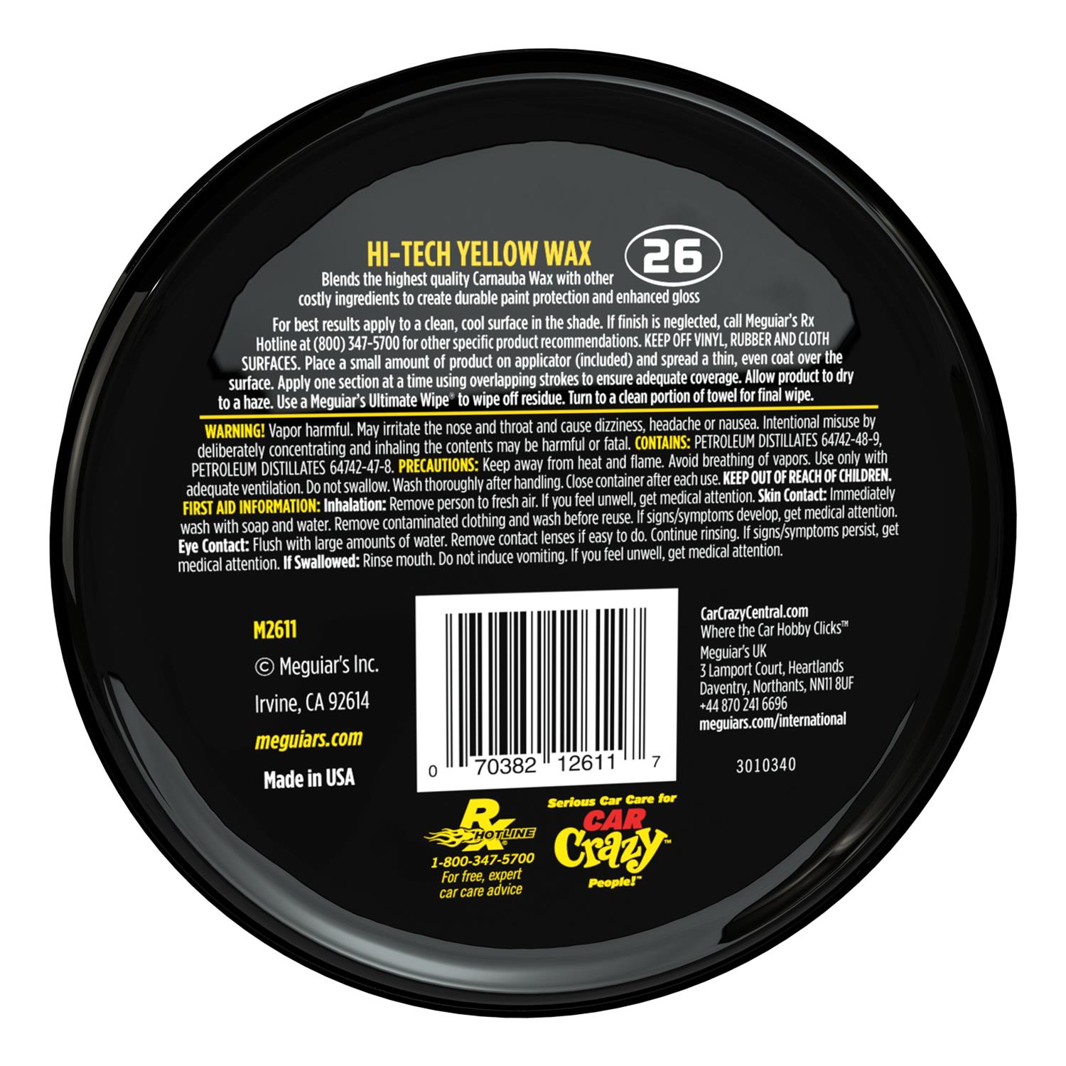 Meguiar's M2611 Meguiar's Hi-Tech Yellow Wax | Summit Racing