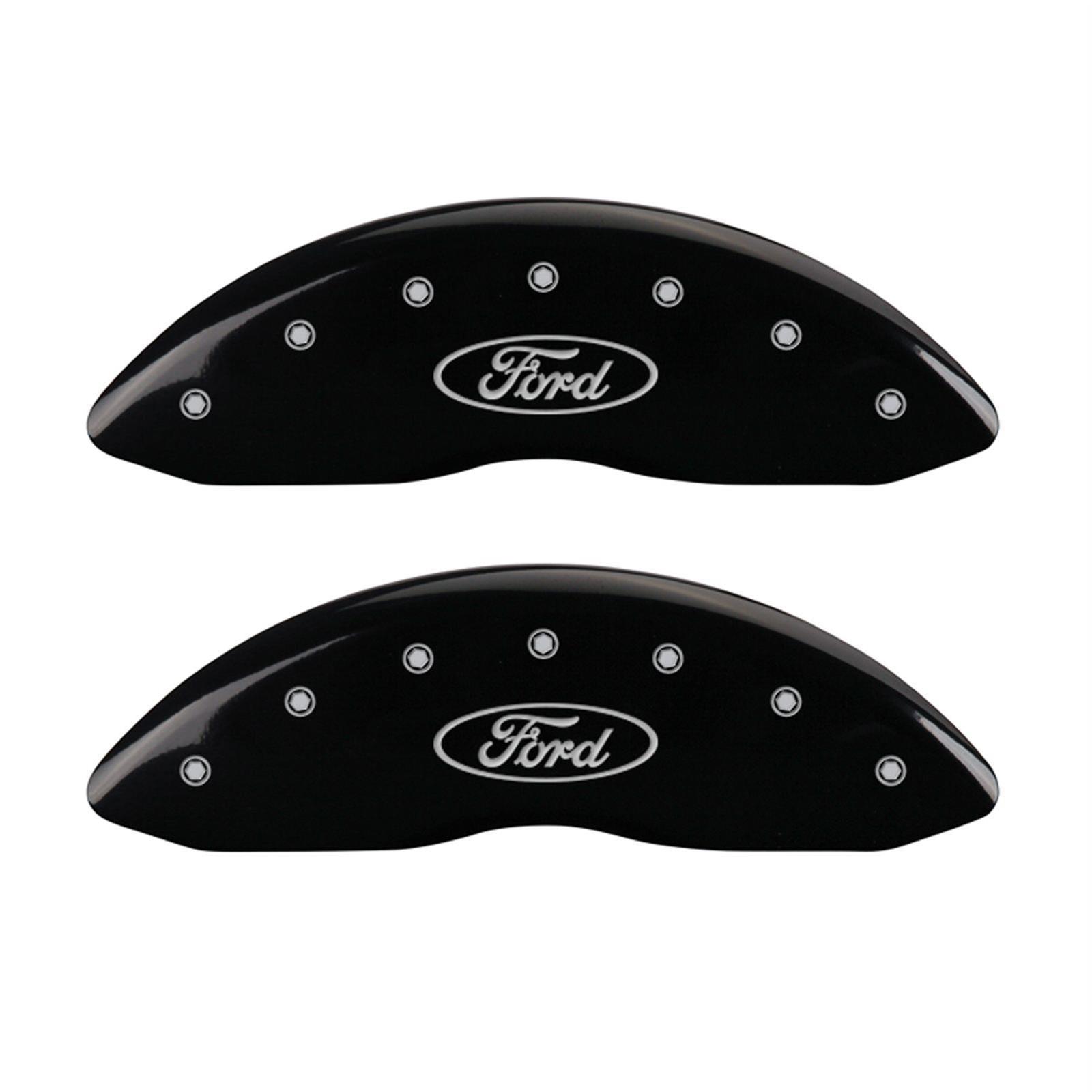 MGP 4 Caliper Covers Engraved Fr Lincoln Rr Star Logo Blk Finish Silver Char 18 Lincoln Continental