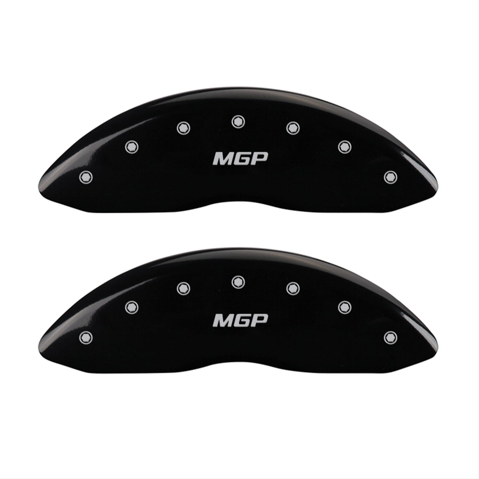MGP 4 Caliper Covers Engraved Front & Rear MGP Black finish silver ch