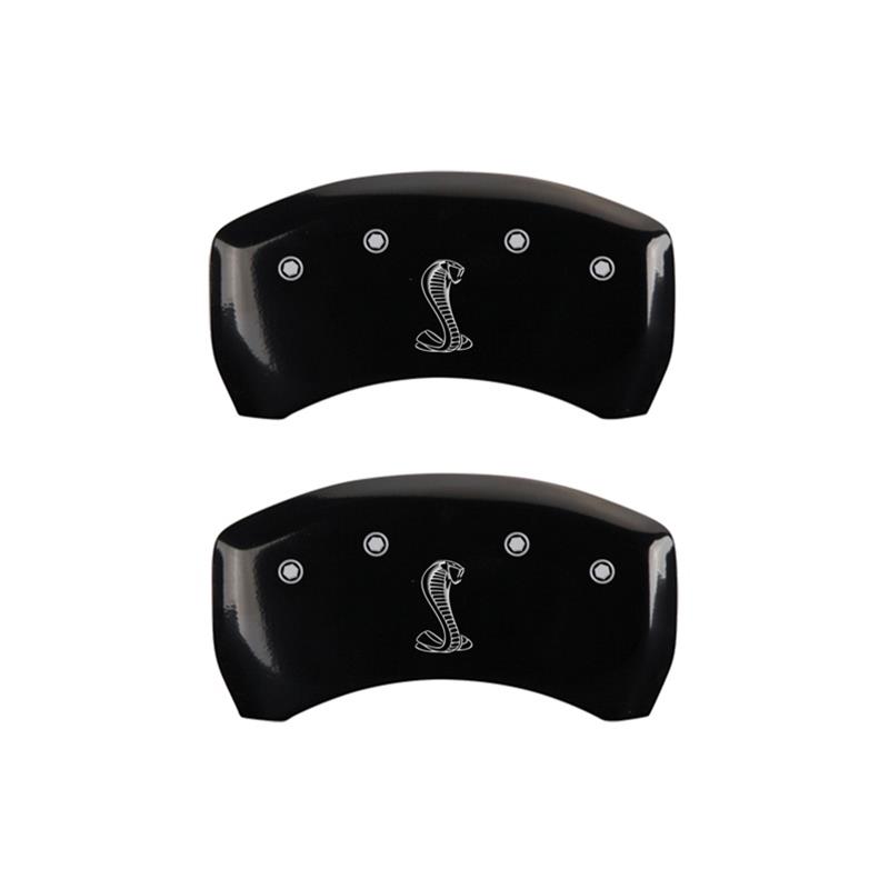 MGP Rear set 2 Caliper Covers Engraved Rear Snake Black finish silver ch thumbnail 2