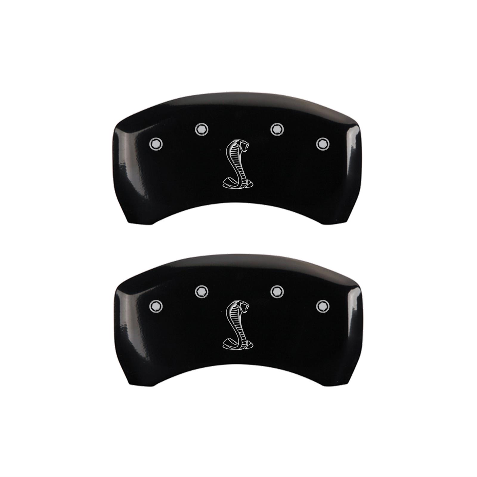 MGP Rear set 2 Caliper Covers Engraved Rear Snake Black finish silver ch