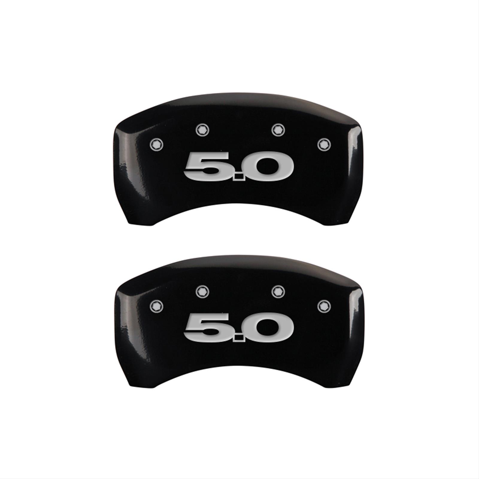 MGP Rear set 2 Caliper Covers Engraved Rear 50 Black finish silver ch