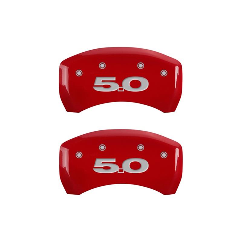 MGP Rear set 2 Caliper Covers Engraved Rear 50 Red finish silver ch thumbnail 2
