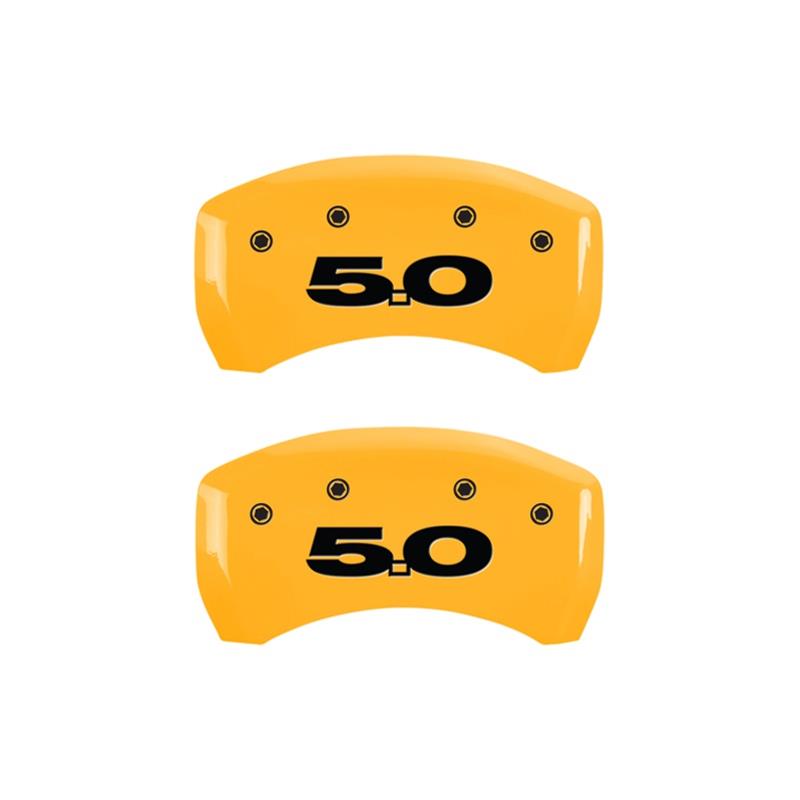MGP Rear set 2 Caliper Covers Engraved Rear 50 Yellow finish black ch thumbnail 2