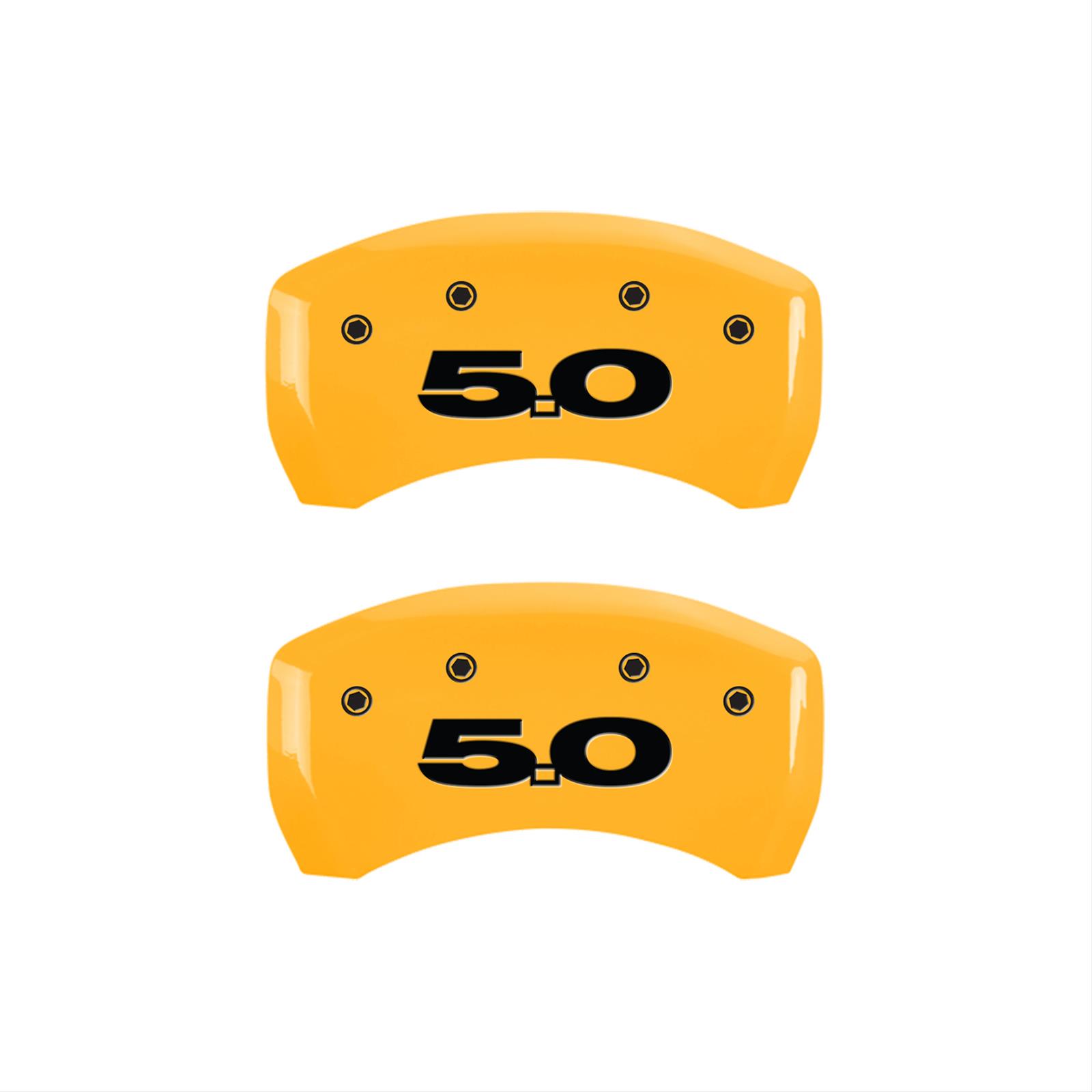 MGP Rear set 2 Caliper Covers Engraved Rear 50 Yellow finish black ch