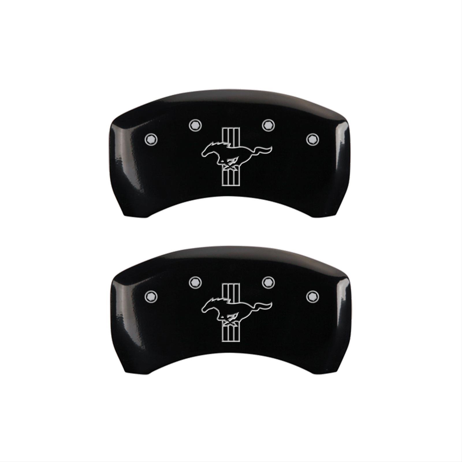 MGP Rear set 2 Caliper Covers Engraved Rear 2015/Bar & Pony Black finish silver ch