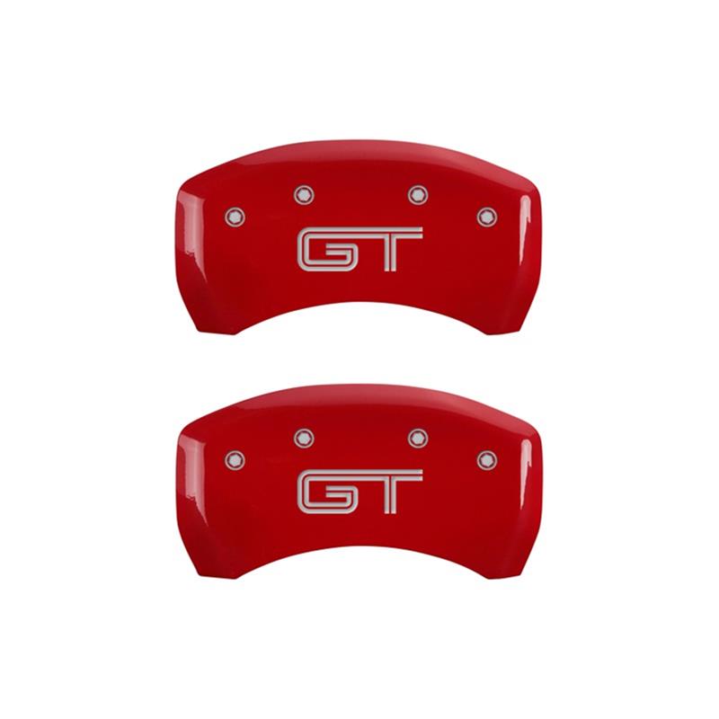 MGP Rear set 2 Caliper Covers Engraved Rear S197/GT Red finish silver ch thumbnail 2