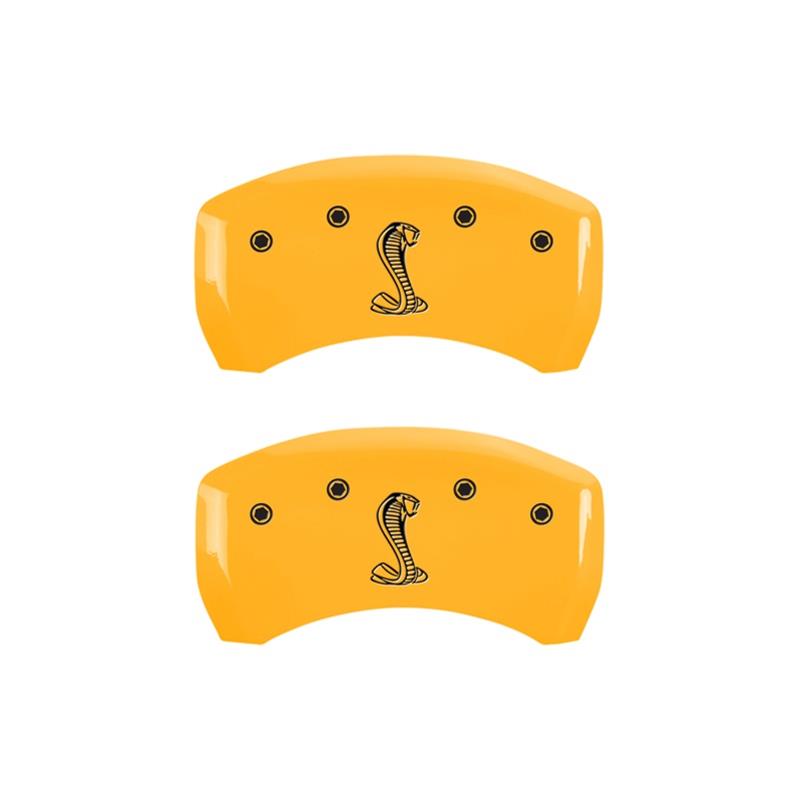MGP Rear set 2 Caliper Covers Engraved Rear Tiffany Snake Yellow finish black ch thumbnail 2
