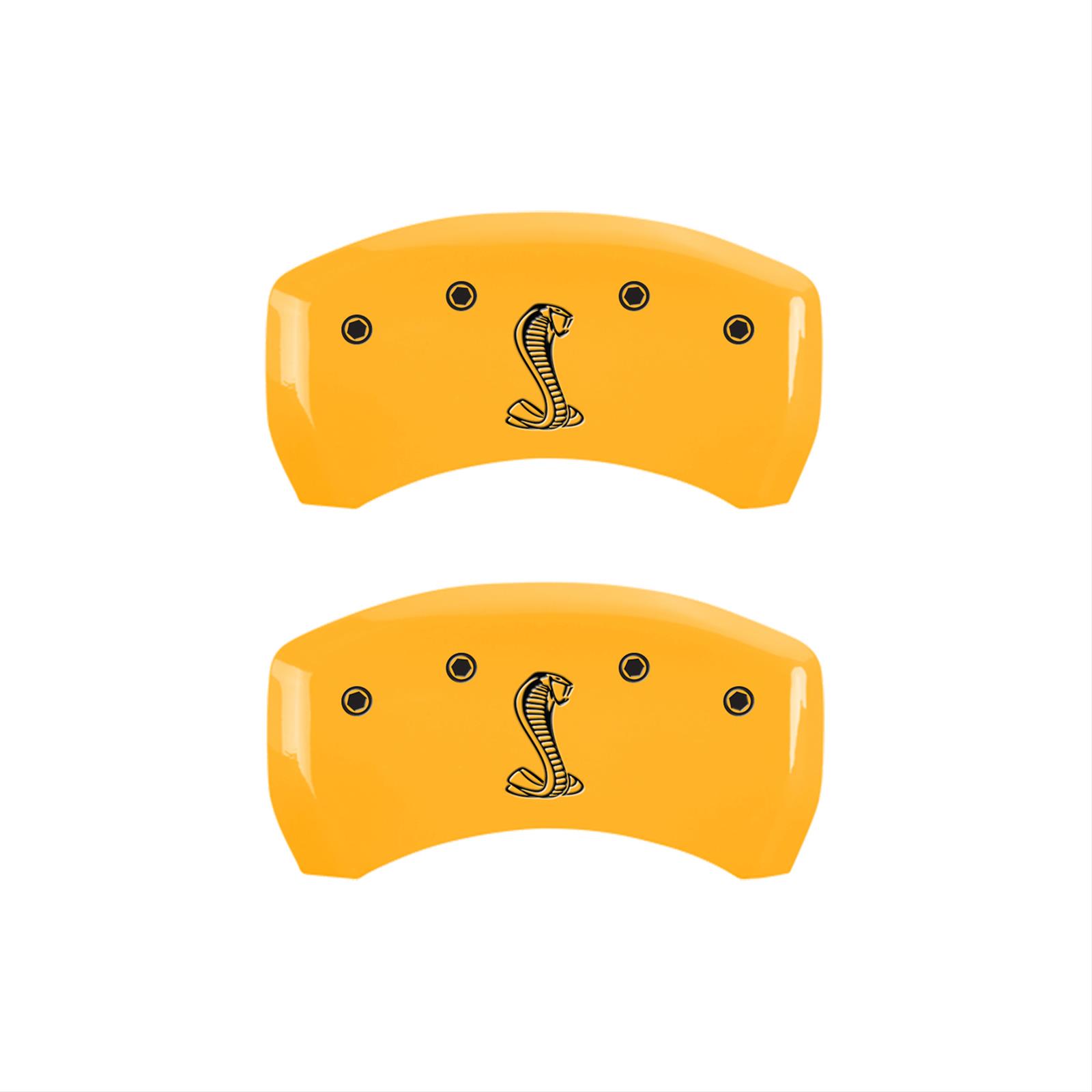 MGP Rear set 2 Caliper Covers Engraved Rear Tiffany Snake Yellow finish black ch