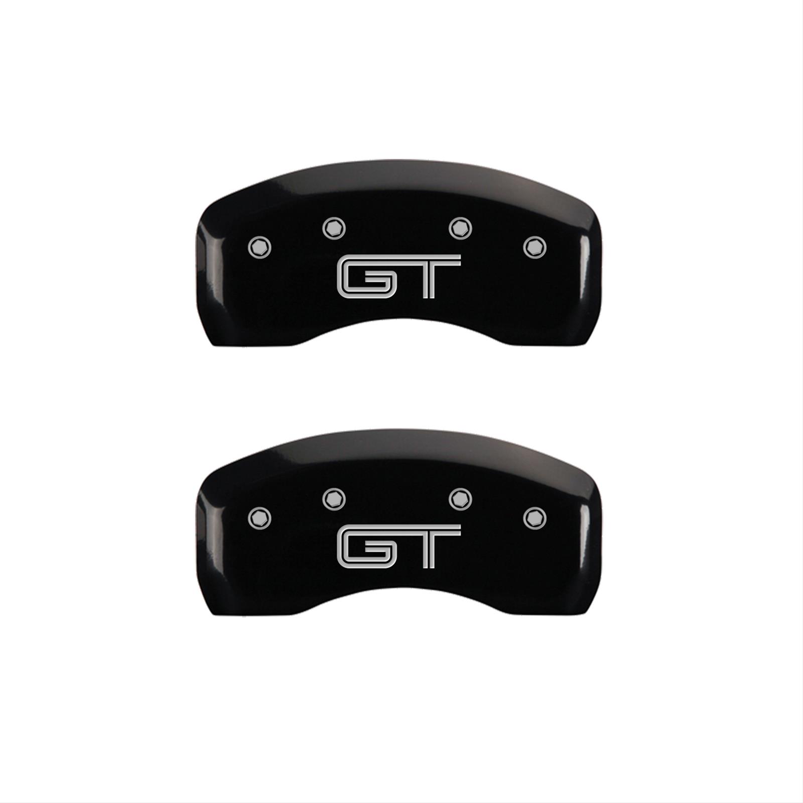 MGP 4 Caliper Covers Engraved Front Mustang Engraved Rear S197/GT Black finish silver ch thumbnail 2