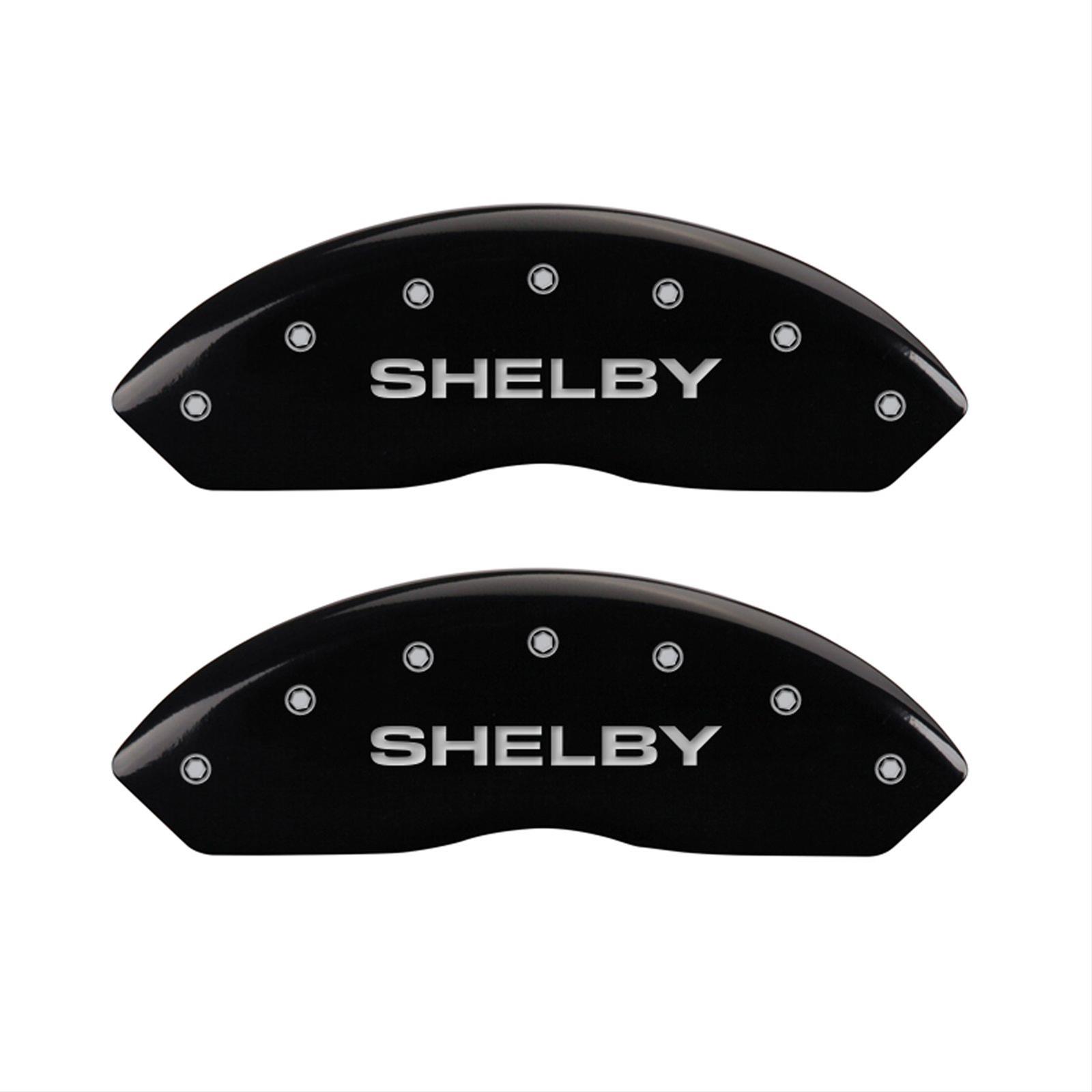 MGP 4 Caliper Covers Engraved Front Shelby Engraved Rear Tiffany Snake Black finish silver ch thumbnail 2