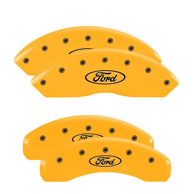 MGP 4 Caliper Covers Engraved Front & Rear Oval Logo/Ford Yellow Finish Black Char 2001 Ford F-150 thumbnail 3
