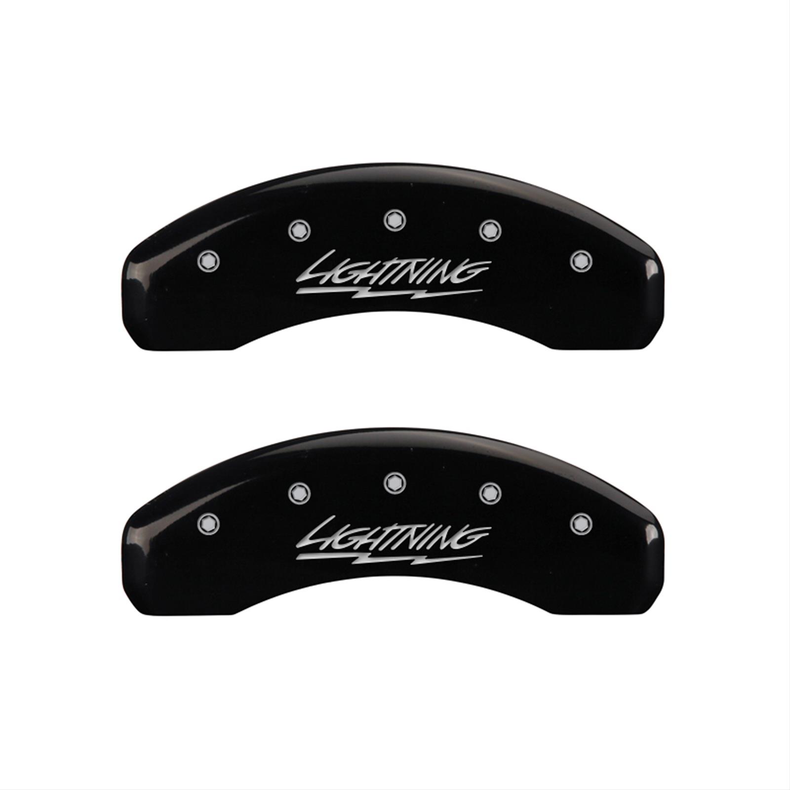 MGP 4 Caliper Covers Engraved Front & Rear Lightning Black finish silver ch thumbnail 2