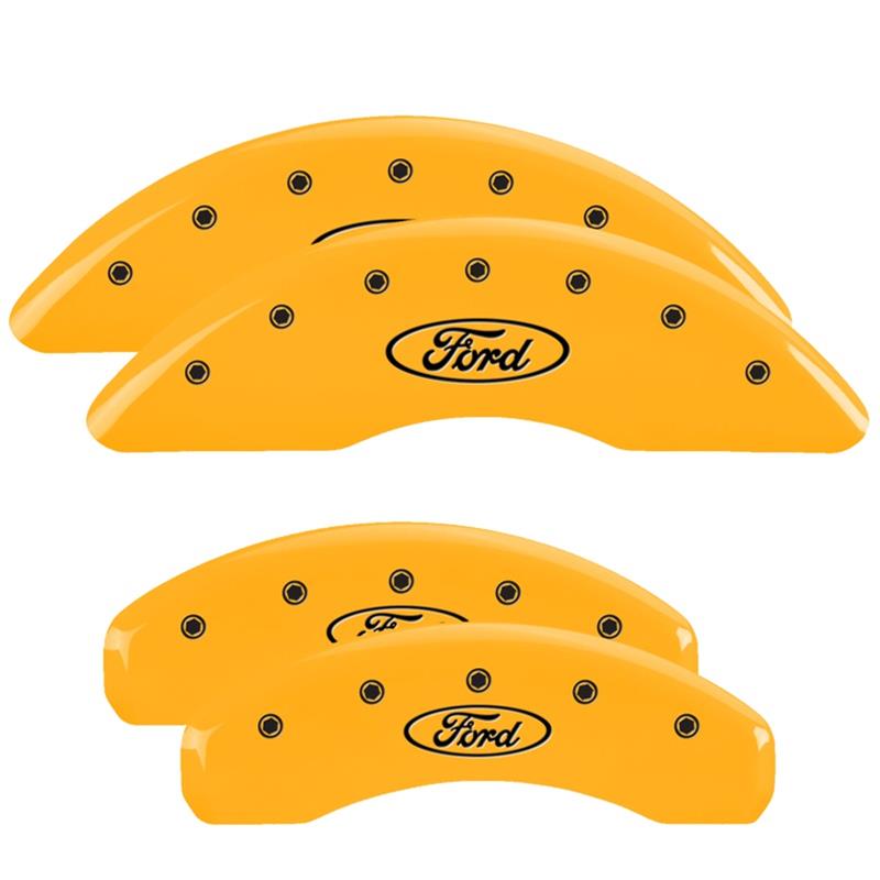 MGP 4 Caliper Covers Engraved F & R Oval Logo/Ford Yellow Finish Black Char 2007 Ford Expedition thumbnail 3