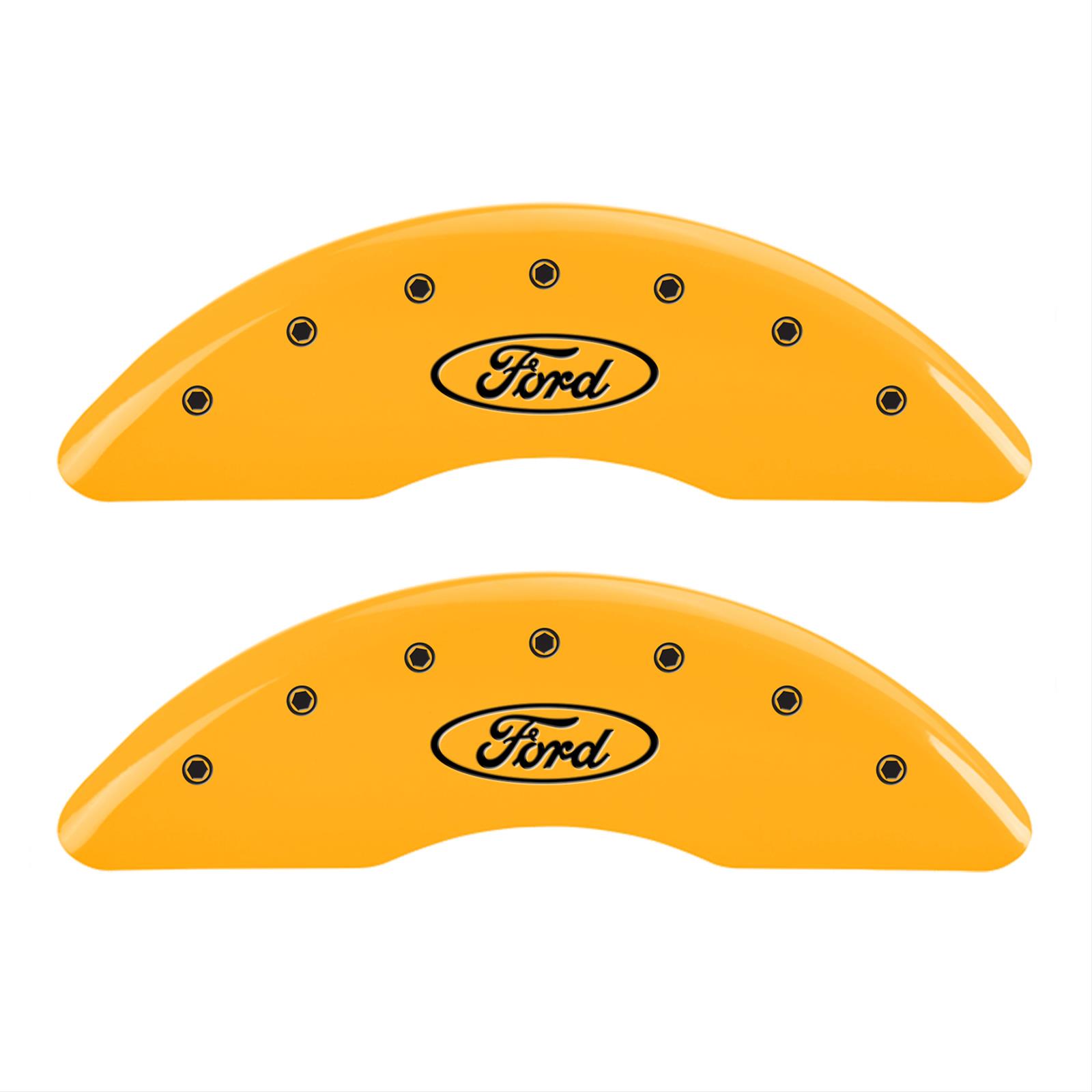 MGP 4 Caliper Covers Engraved F & R Oval Logo/Ford Yellow Finish Black Char 2007 Ford Expedition