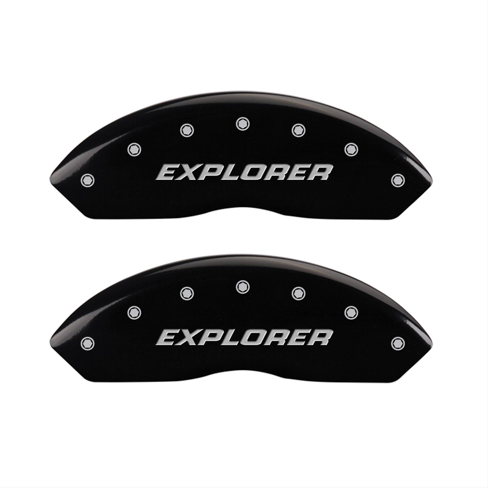 MGP 4 Caliper Covers Engraved Front & Rear Explorer/2011 Black Finish Silver Char 2010 Ford Explorer