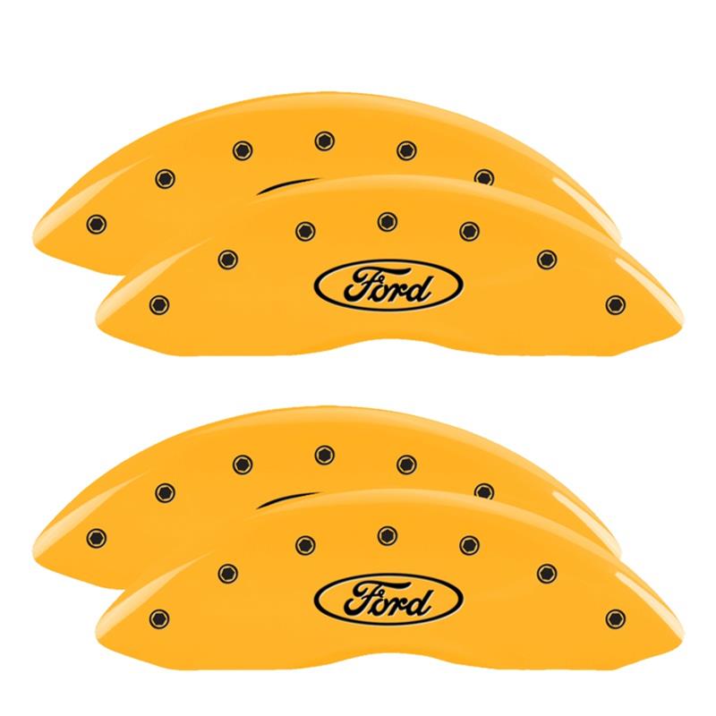 MGP 4 Caliper Covers Engraved F & R Ford Logo Yellow Finish Black Char 2006 Ford F-350 Super Duty thumbnail 3