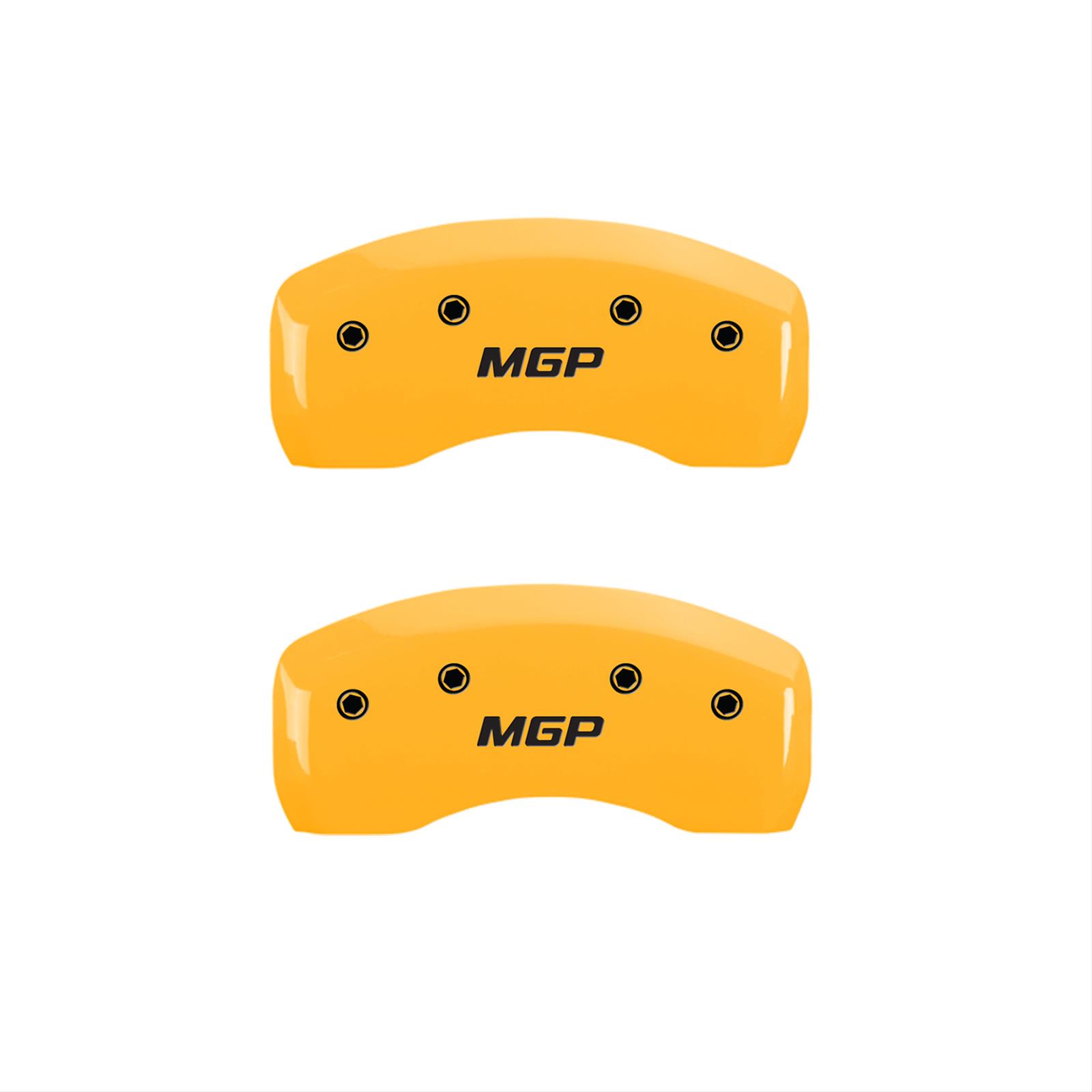 MGP 4 Caliper Covers Engraved Front & Rear MGP Yellow finish black ch thumbnail 2