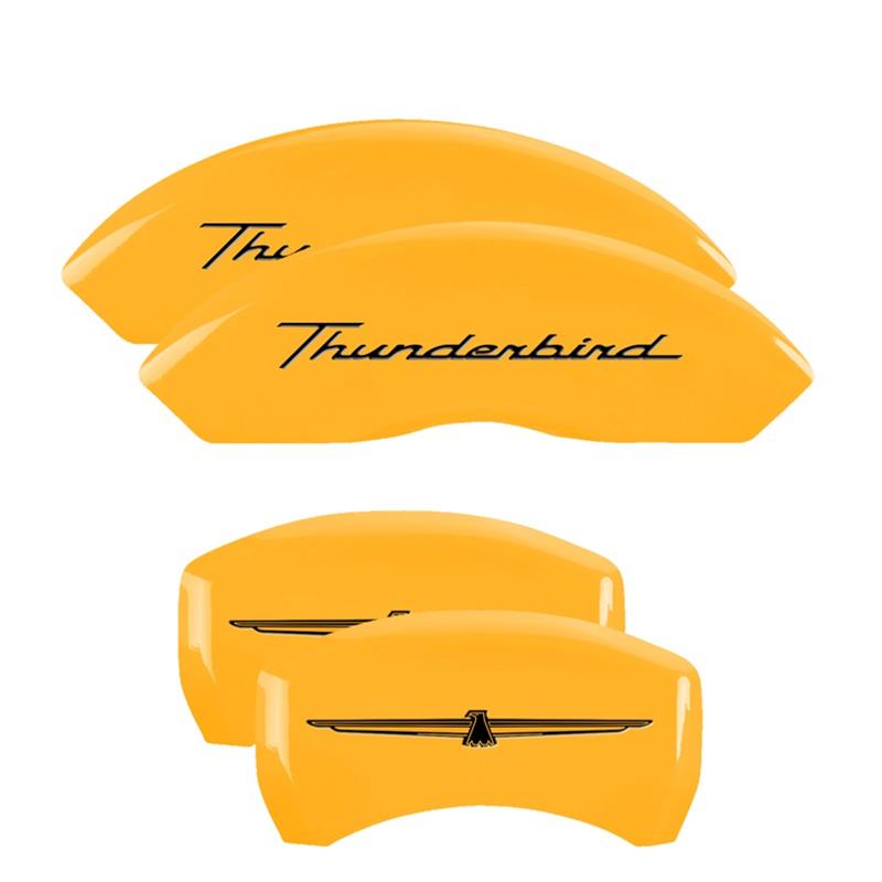 MGP 4 Caliper Covers Eng Fr No Bolts/TBird Rr No Bolts/TBird Yel Finish Blk Char 05 Ford Thunderbird thumbnail 3