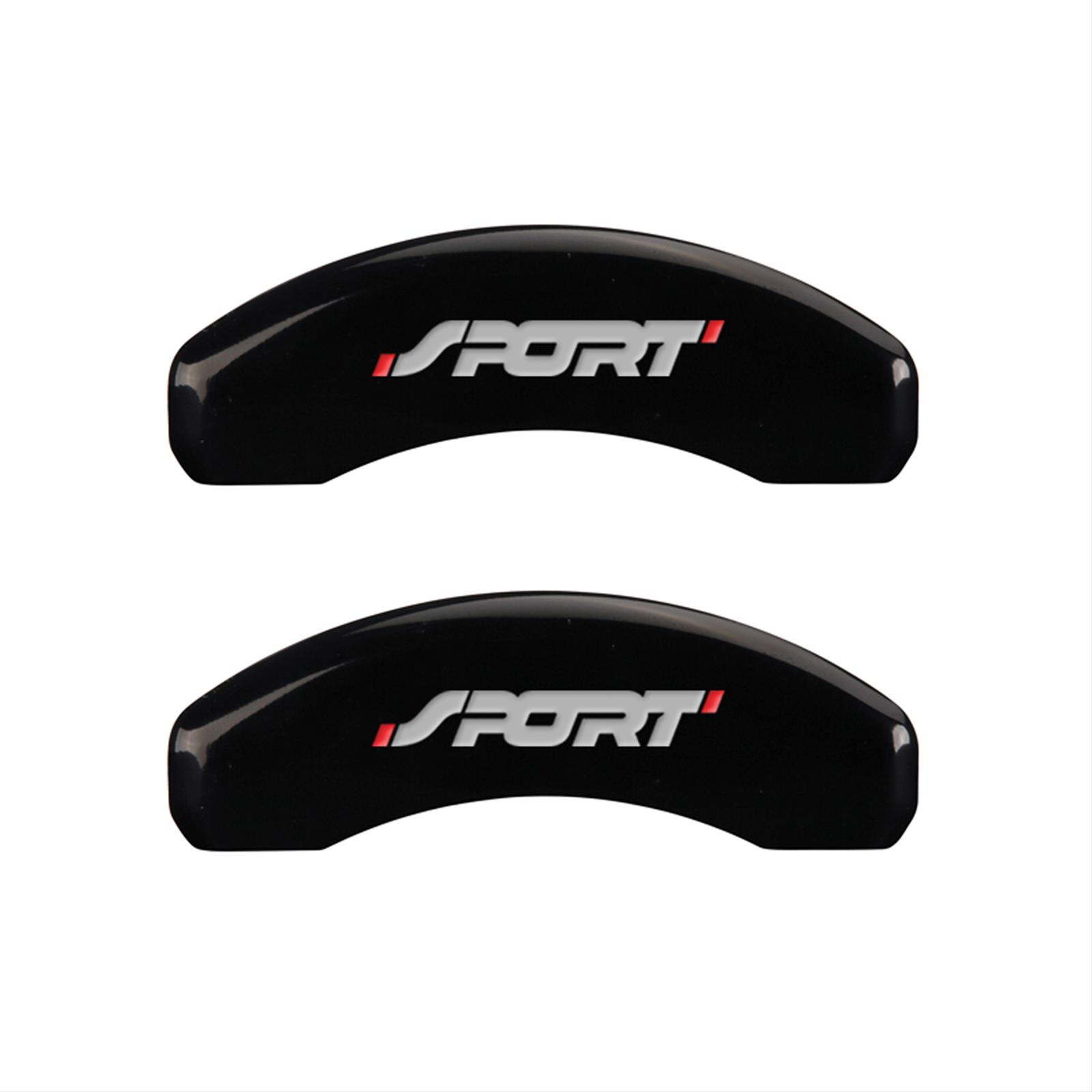 MGP 4 Caliper Covers Engraved Front & Rear No bolts/Sport Black finish silver ch