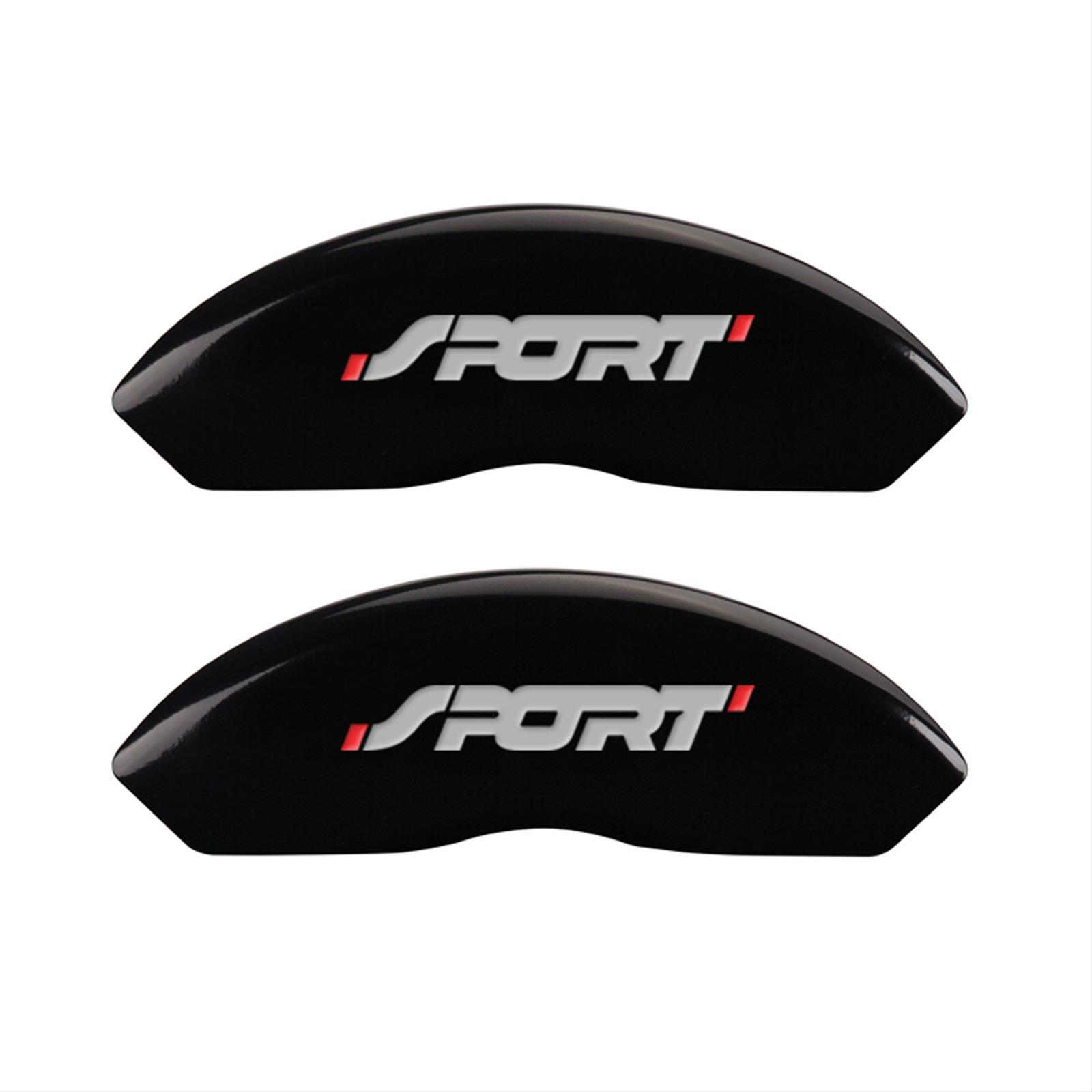 MGP 4 Caliper Covers Engraved Front & Rear No bolts/Sport Black finish silver ch thumbnail 2