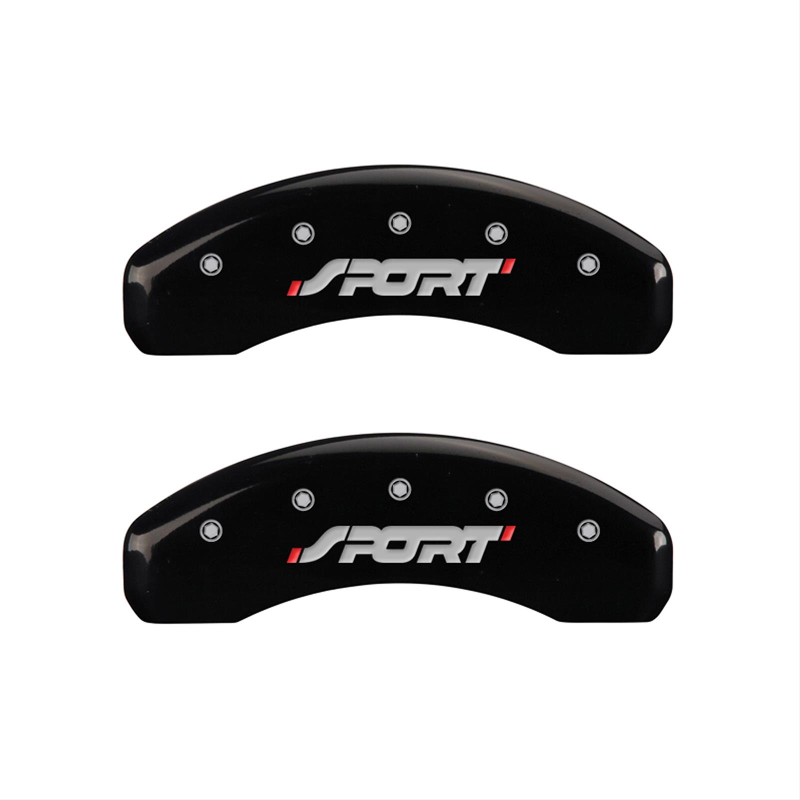 MGP 4 Caliper Covers Engraved Front & Rear SPORT Black finish silver ch thumbnail 2
