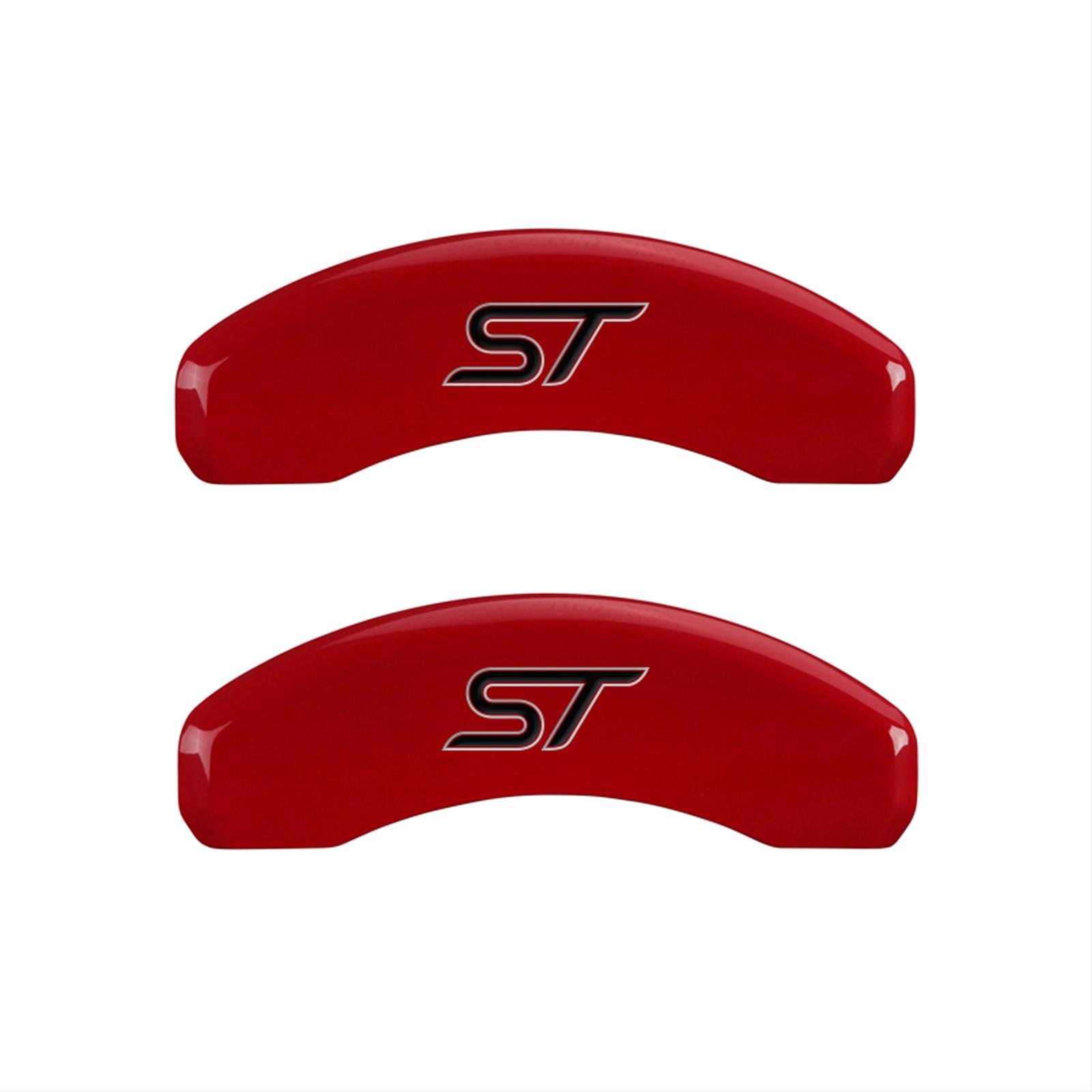 MGP 4 Caliper Covers Engraved Front & Rear No bolts/ST Red finish silver ch