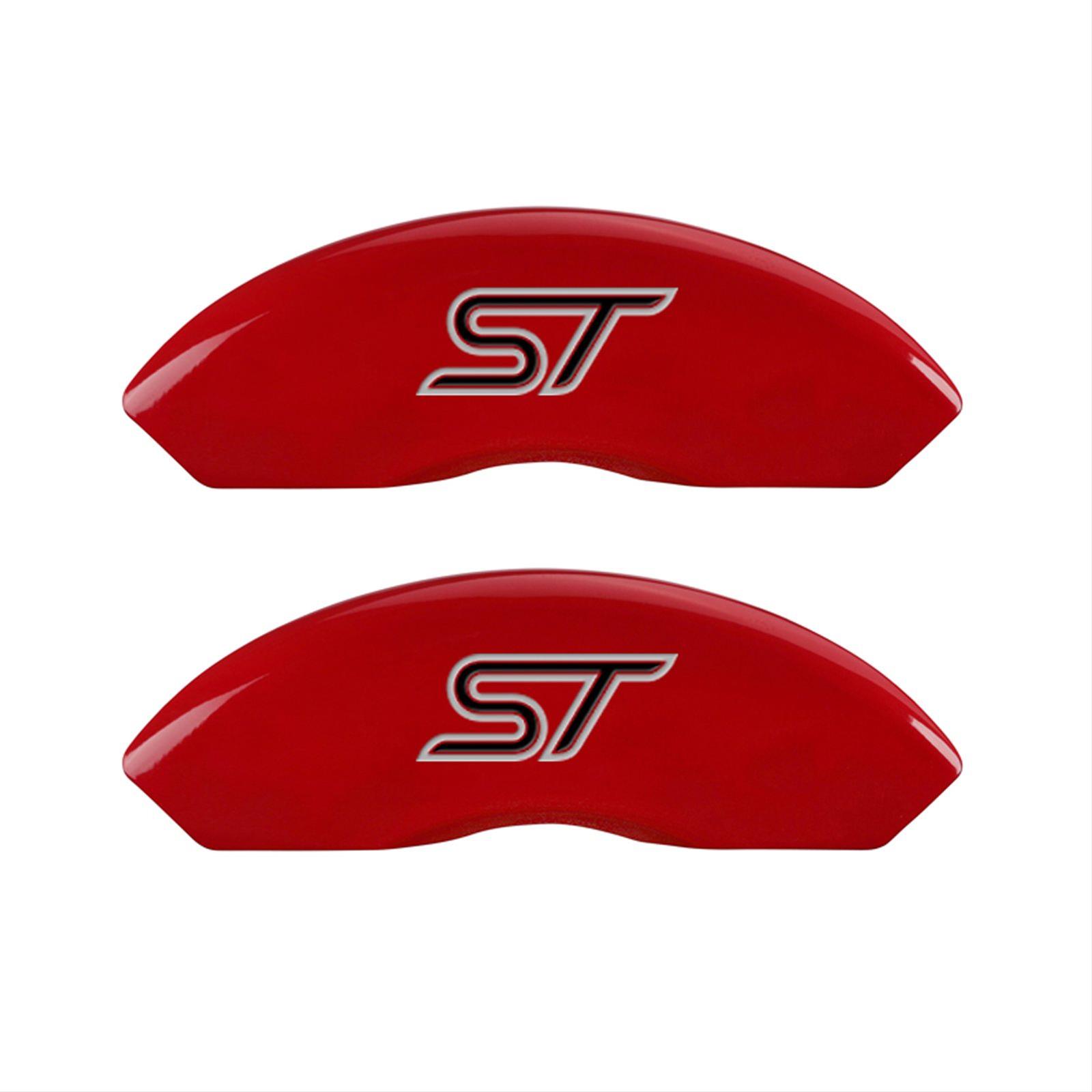MGP 4 Caliper Covers Engraved Front & Rear No bolts/ST Red finish silver ch thumbnail 2