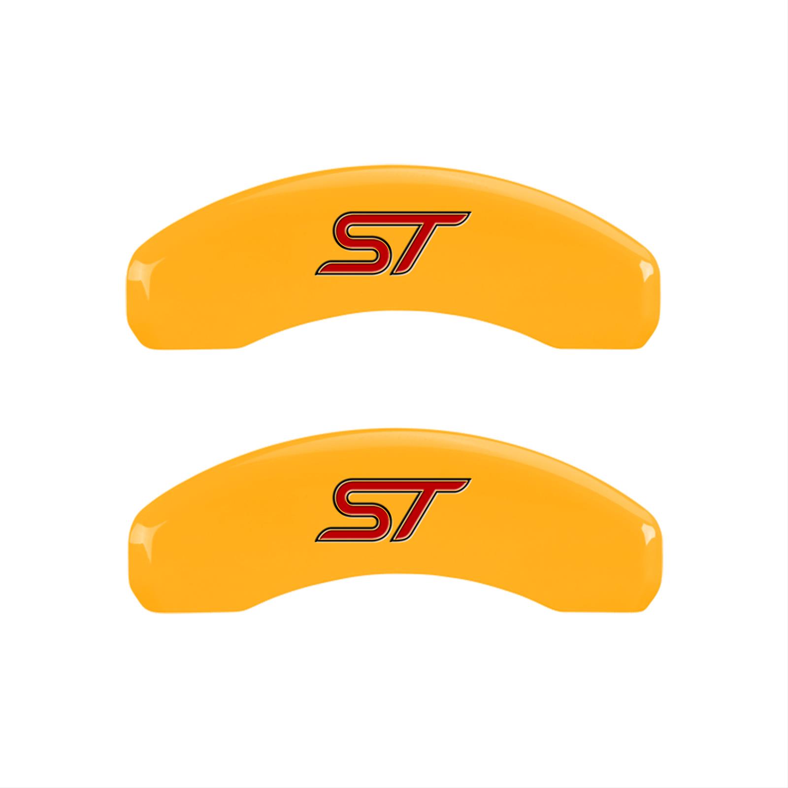 MGP 4 Caliper Covers Engraved Front & Rear No bolts/ST Yellow finish black ch thumbnail 2