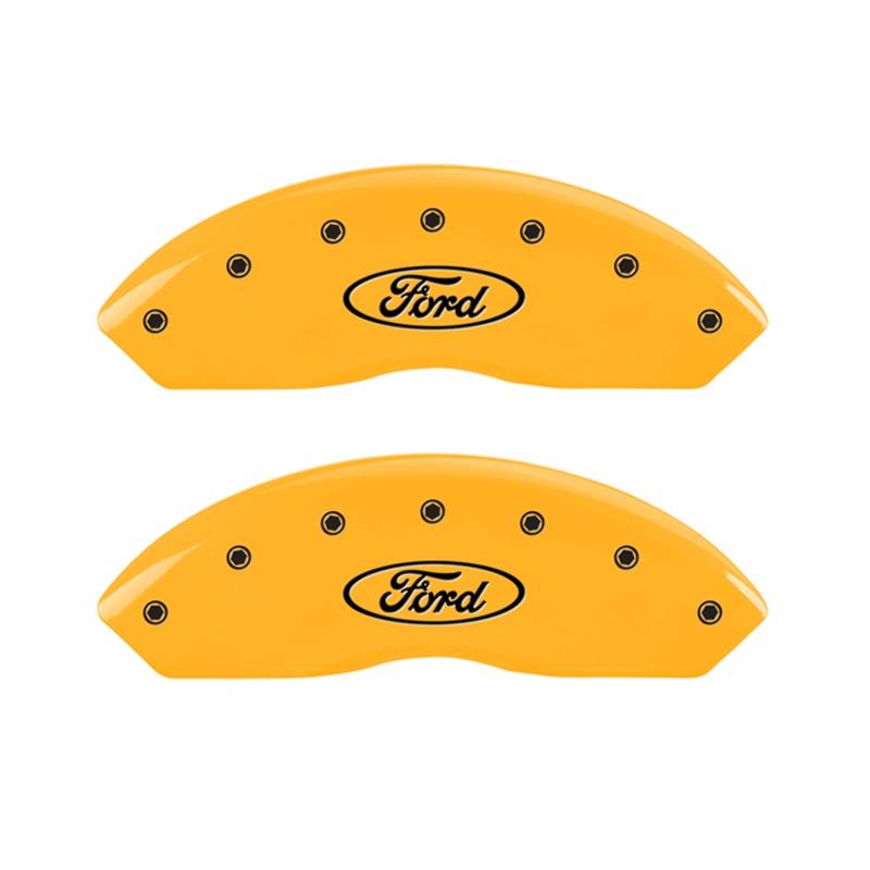 MGP 2 Caliper Covers Engraved Front Oval Logo/Ford Yellow Finish Blk Char 2011 Ford Focus thumbnail 2