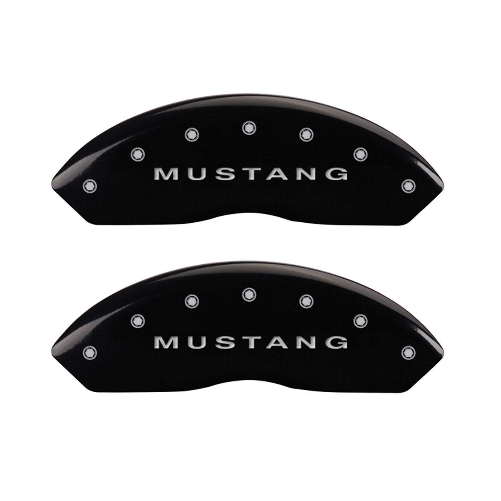 MGP 4 Caliper Covers Engraved Front Mustang Engraved Rear S197/Bar & Pony Black finish silver ch thumbnail 2