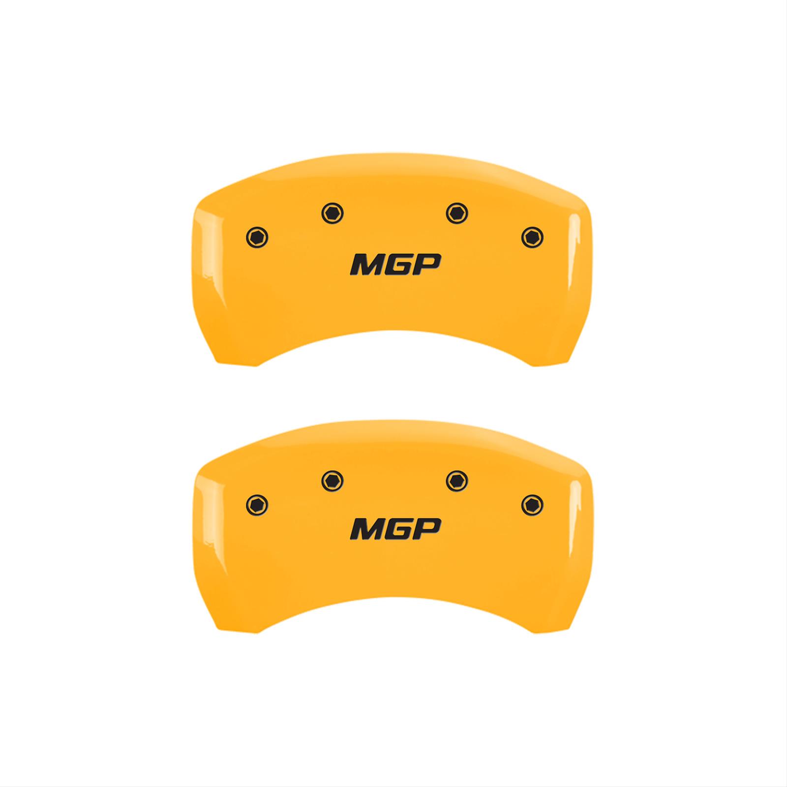 MGP 4 Caliper Covers Engraved Front & Rear MGP Yellow finish black ch thumbnail 2
