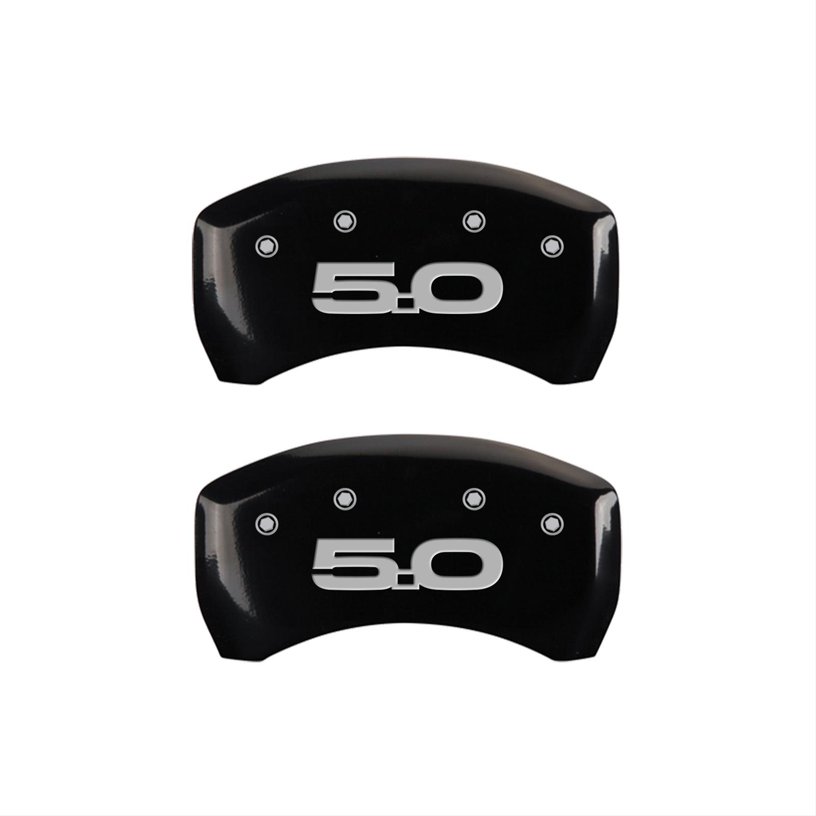 MGP 4 Caliper Covers Engraved Front 2015/Mustang Engraved Rear 2015/50 Black finish silver ch thumbnail 2