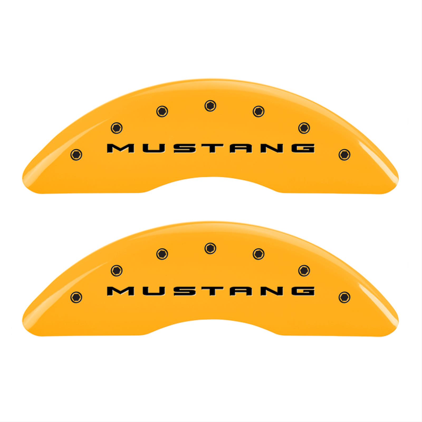 MGP 4 Caliper Covers Engraved Front 2015/Mustang Engraved Rear 2015/Bar & Pony Yellow fnsh black ch thumbnail 2